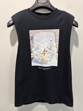 Mikhael Kale x Beckerman Twins Graphic Tank Tee Shoulder Pads Small Black